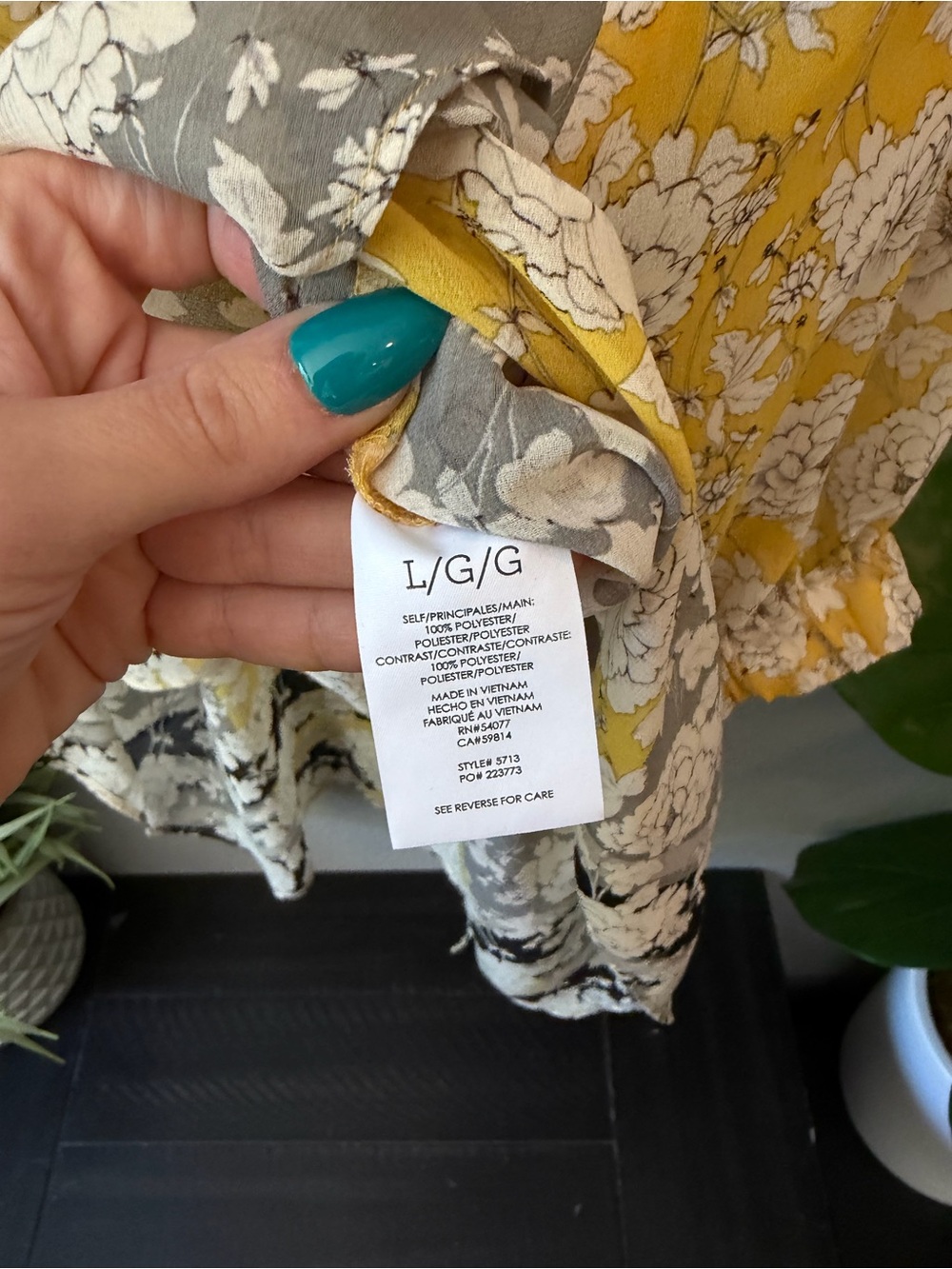 CAbi Yellow Floral V-Neck Tunic - Picture 3 of 5